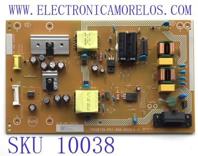 FUENTE DE PODER PARA TV VIZIO / NUMERO DE PARTE PLTVKU331XXAF / 715GB739-P01-000-0H2S / VKU331XXAF / (X)PLTVKU331XXAF / PANEL TPT430WR-QVN03.U REV:SB3B / DISPLAY T430QVN03.8 / MODELO V435-J01 LTCWE6LX